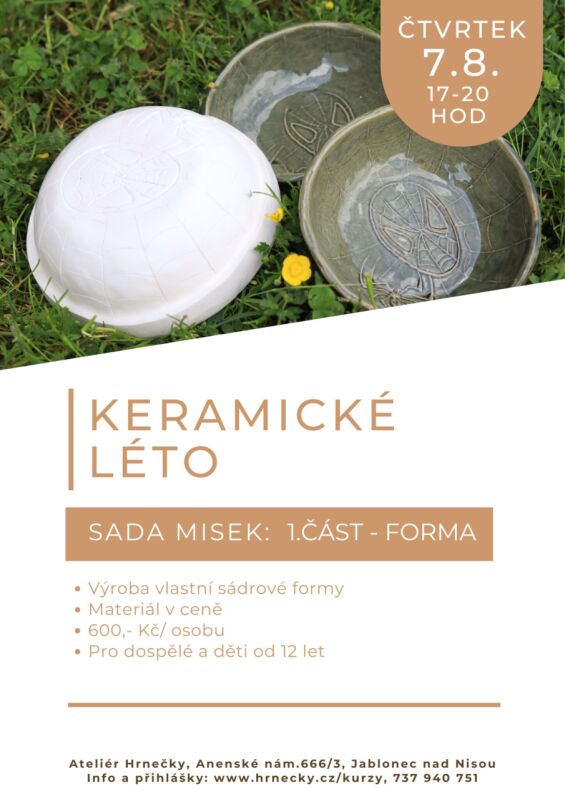 Keramické léto - Sada misek: 1.část 7.8. - sádrová forma